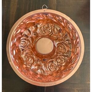 A.H.C.  Rose Flower Motif Copper Color Jello Mold Decor Wall‎ Hanging